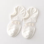 Japanese Sweet Crystal Silk No-Show Socks - 8-Pair Lace Ruffle Gift Set