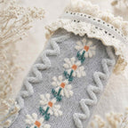 Vintage Floral Ruffle Lace Socks
