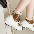 Vintage Floral Ruffle Lace Socks