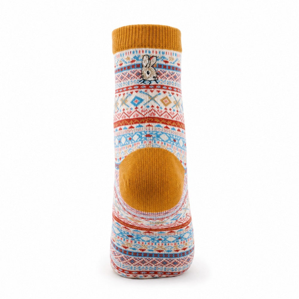 Bohemian Geometric Cotton Ankle Socks (Set of 3)